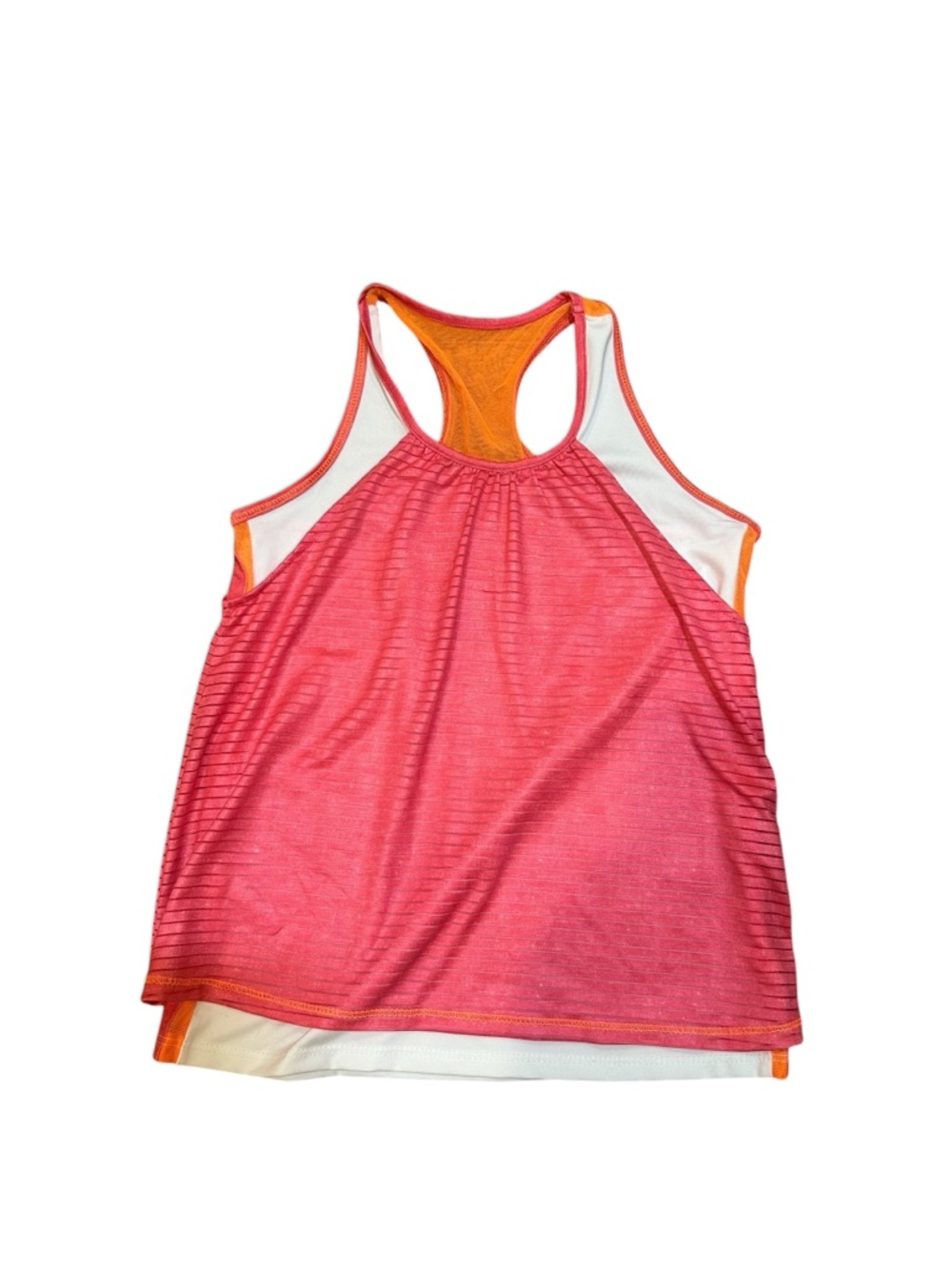 Lucky in Love Girls‎ Athletic Tank Top Pink/Orange/White Medium 10-12 NWT